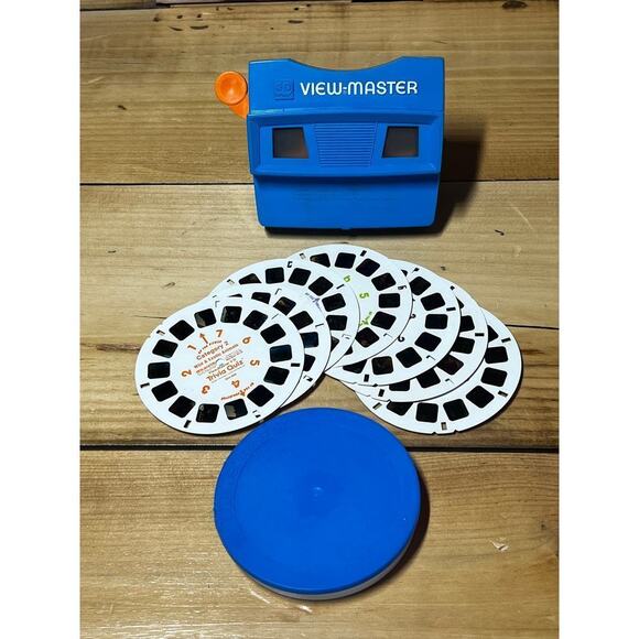VTG Viewmaster blue model G View Master Viewer Toy Stereoscope w/ 7 slides &case - Picture 1 of 6